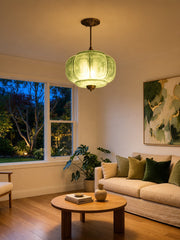 Eloise Vintage Inspired Scalloped Milk Glass Pendant - Modern Accent Light for Kitchen and Bedroom